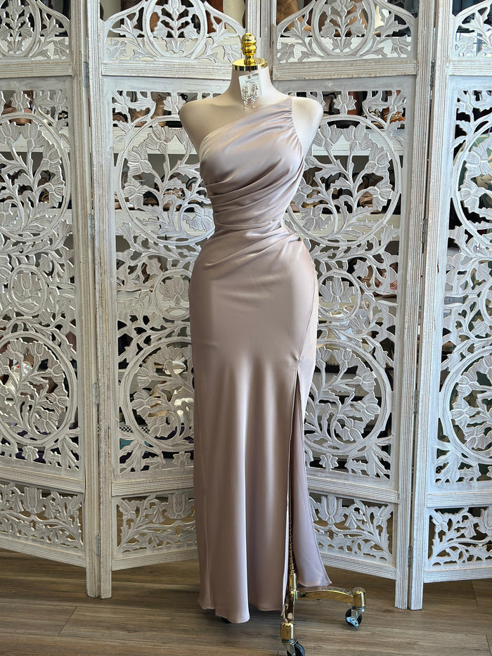 Silky Wrapped Maxi Dress- Not Stretchy, No Estira