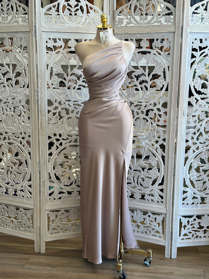 Silky Wrapped Maxi Dress- Not Stretchy, No Estira
