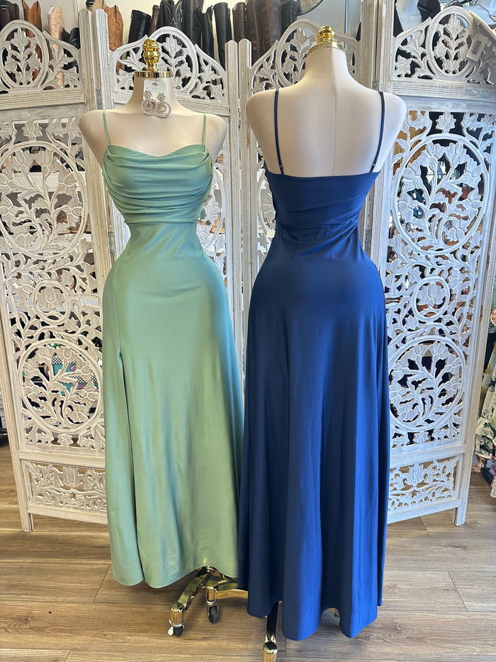 Slim Fit Strappy Maxi Dress - Estira, Stretchy