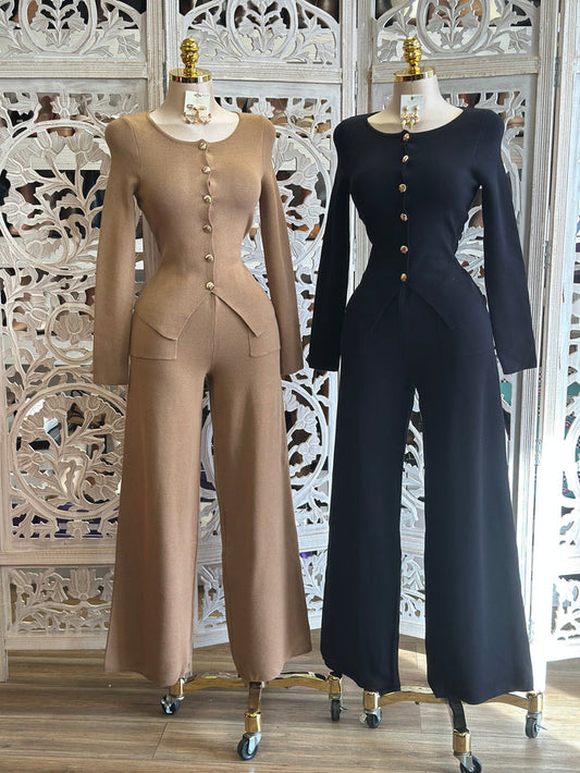 Soft Sweater Button Up Set- Stretchy,Estira