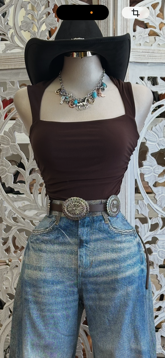 Square Neck Top - Estira, Stretchy
