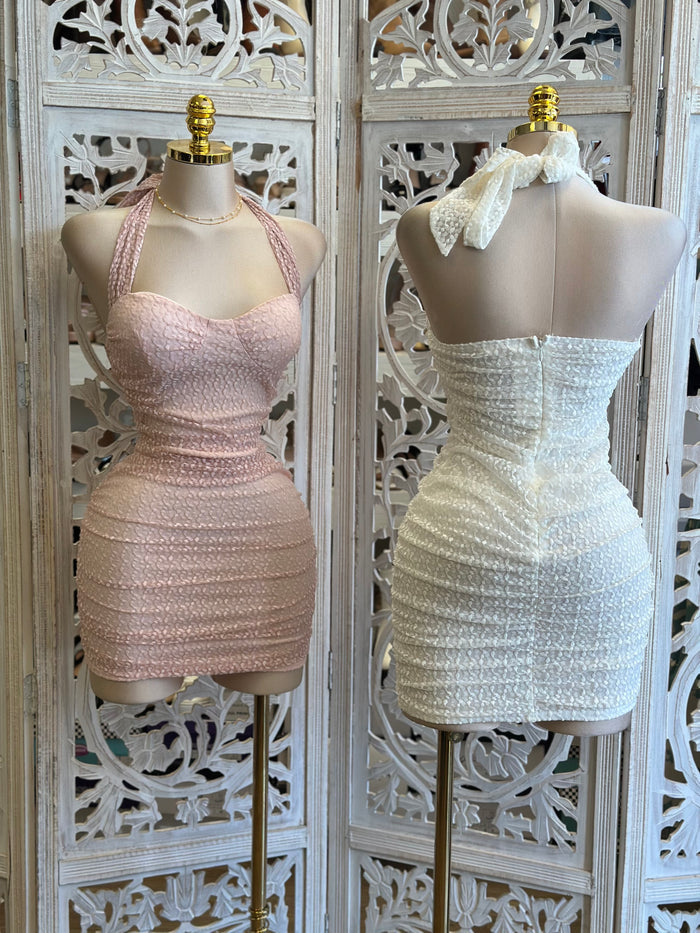 Stitch Pattern Heartline Mini Dress- Stretchy, Estira