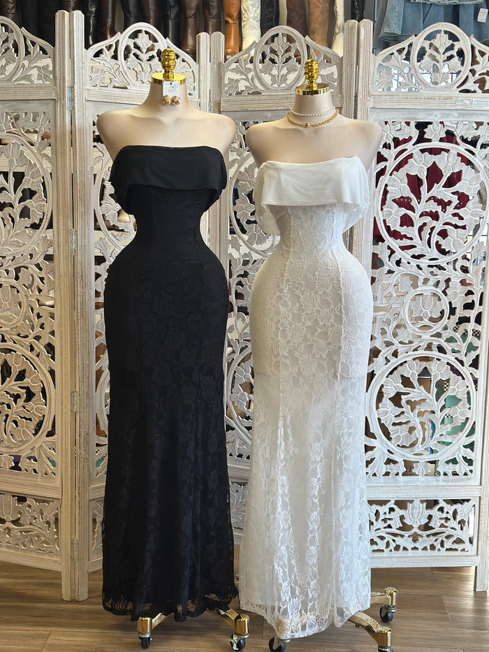 Strapless Full Lace Dress- Stretchy,Estira