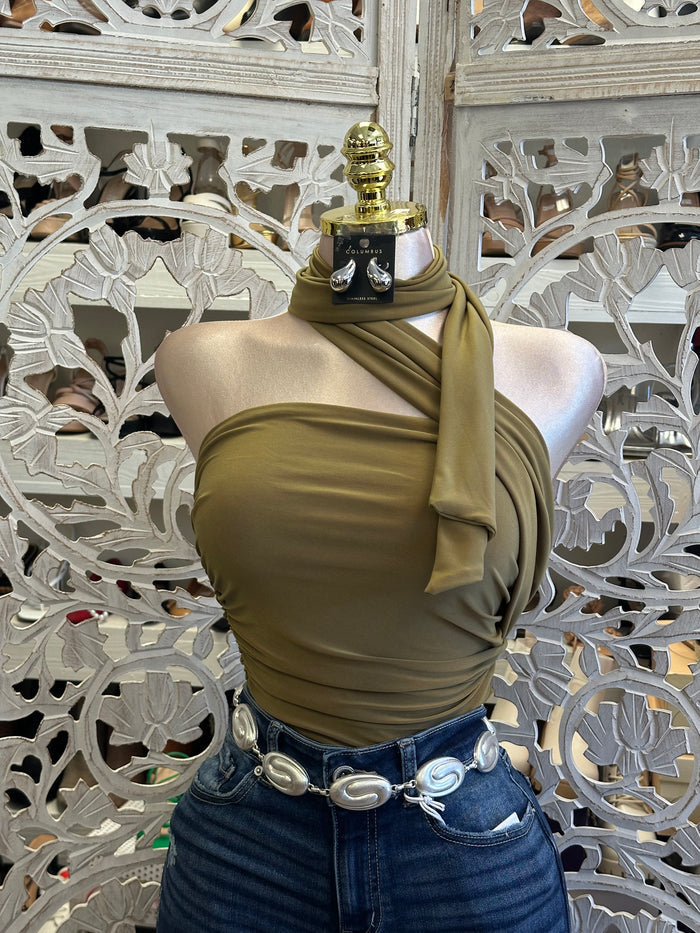 Strapless Scarf Top- Estira, Stretchy