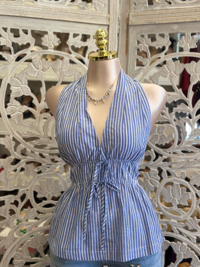 Striped Cinched Blouse