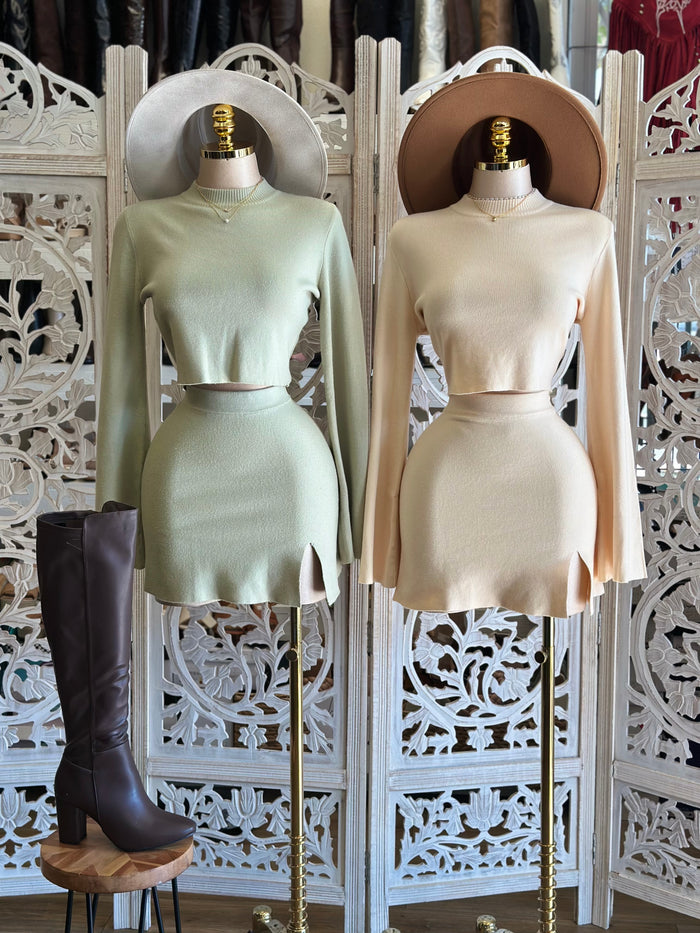 Sweater Mini Skirt Set - Estira ,Stretchy