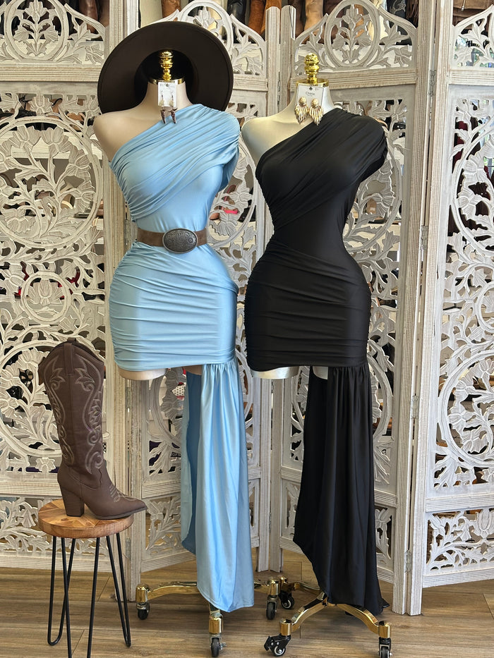 Tailed Mini Evening Dress- Estira, Stretchy