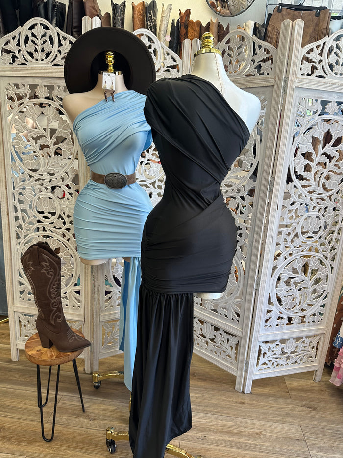 Tailed Mini Evening Dress- Estira, Stretchy