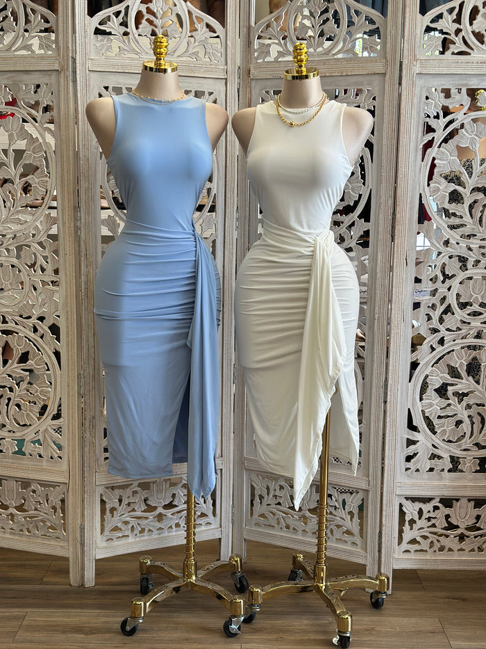 Tank Knotted Midi Dress- Stretchy, Estira