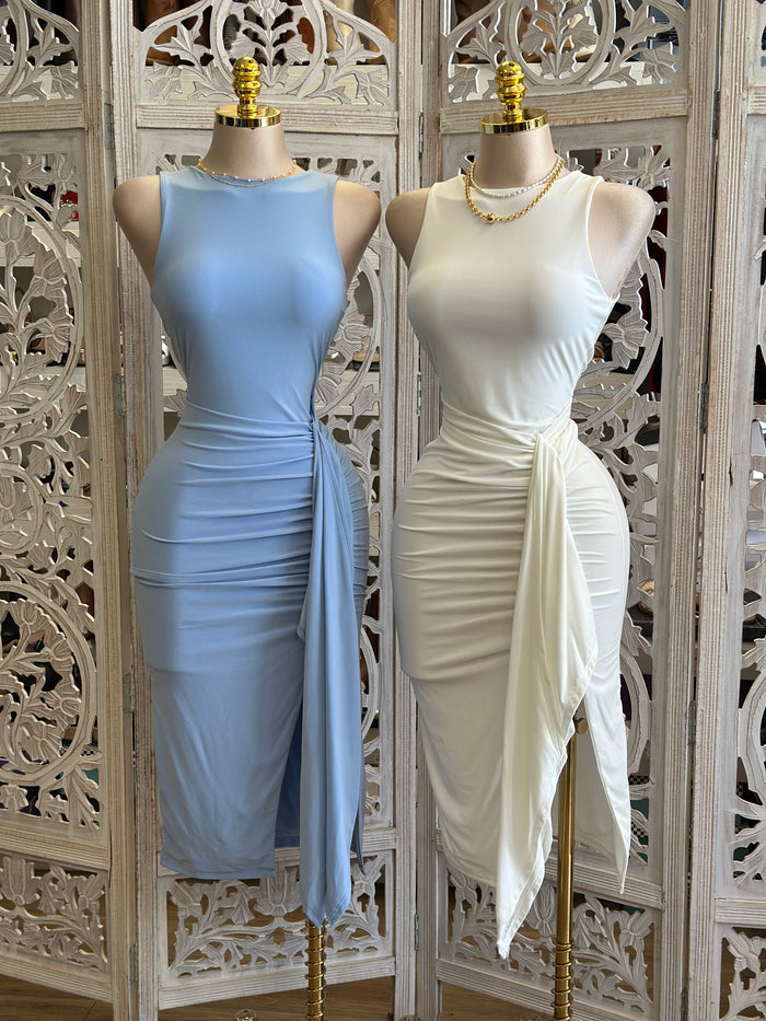 Tank Knotted Midi Dress- Stretchy, Estira