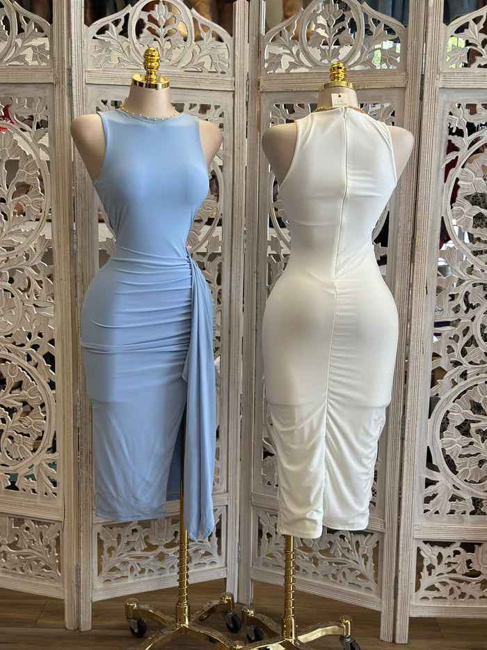 Tank Knotted Midi Dress- Stretchy, Estira