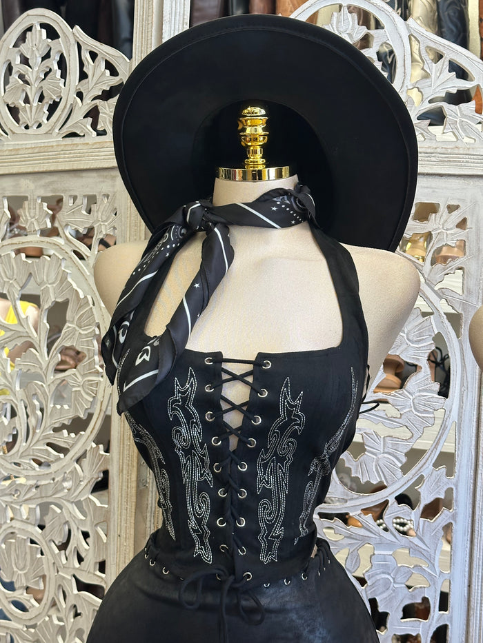 Tie Up Western Top - Estira, Stretchy
