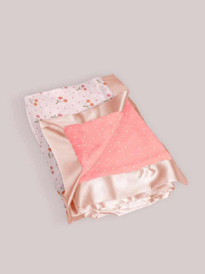 Ultra-Soft Thick Reversible Baby Blanket- Cherry Cute by Doodle By Meg