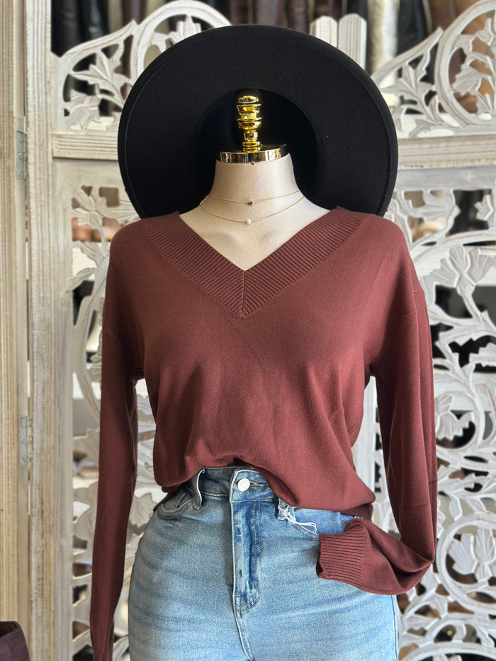 V Neck Soft Sweater