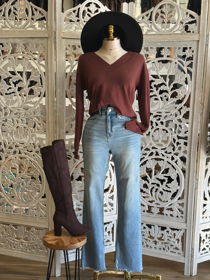V Neck Soft Sweater