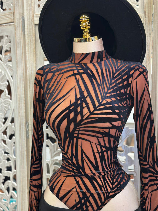 Velvet Design Mesh Bodysuit- Estira, Stretchy