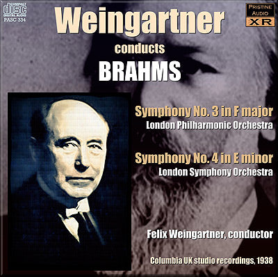 WEINGARTNER conducts Brahms' Third and Fourth Symphonies (1938) - PASC334 - CD