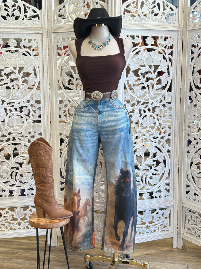 Western Mural Estira Leg Jeans- No Estira, Not Stretchy