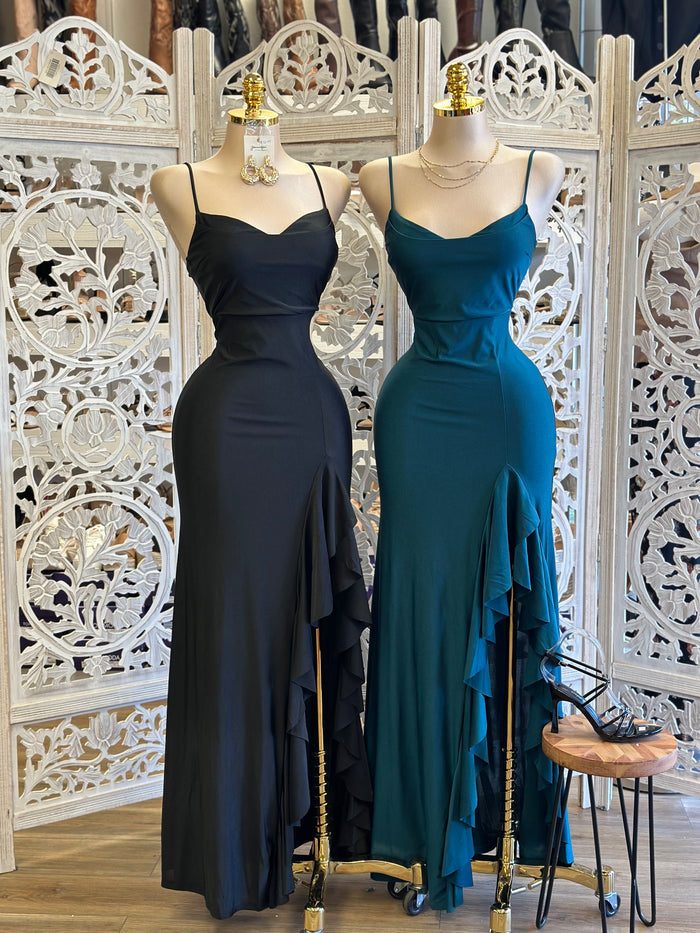 Wrapped Cami Formal Dress- Stretchy,Estira