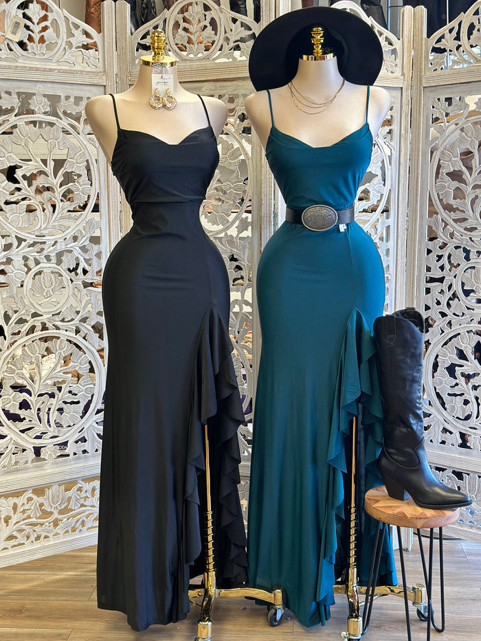 Wrapped Cami Formal Dress- Stretchy,Estira