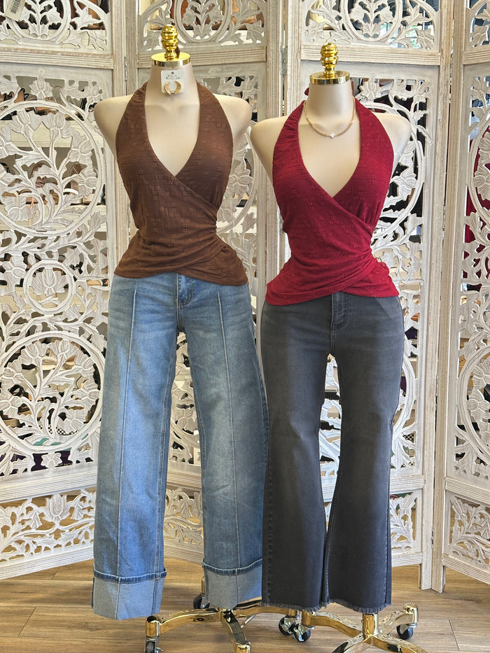 Wrapped Halter Top - Estira, Stretchy