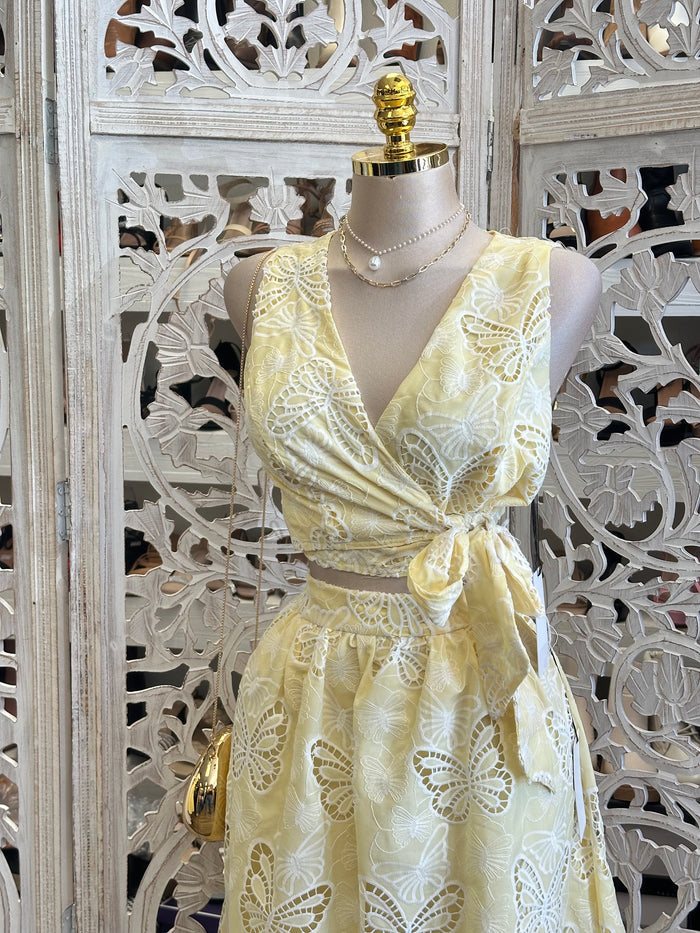 Yellow Butterfly Set- Estira,Stretchy